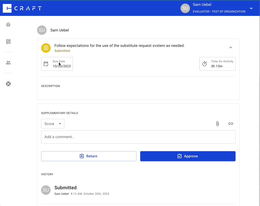 Update due dates and time on activity craft education