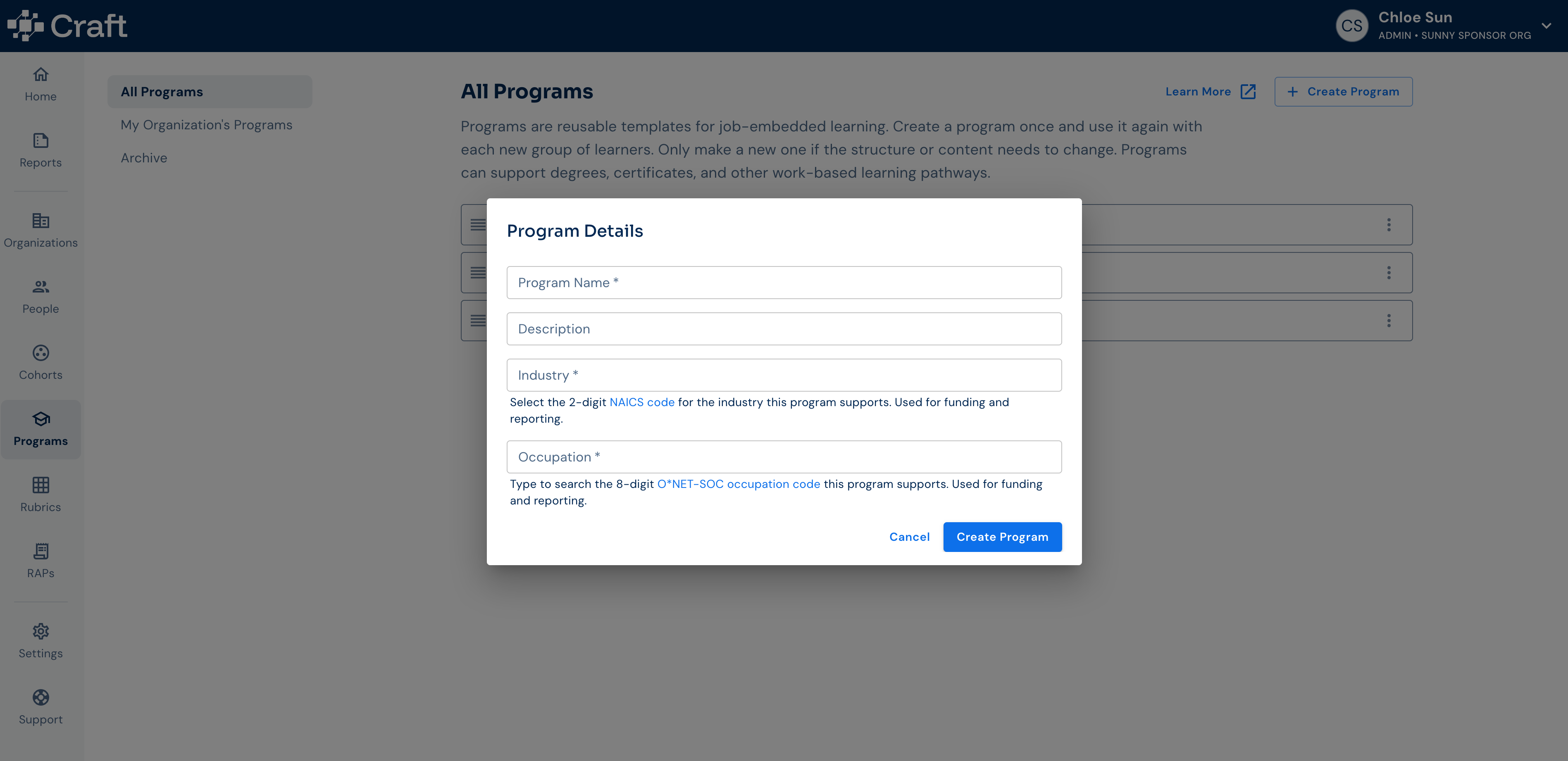 Create Program Content – Craft Education Help Center